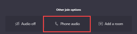 Other join options - Phone audio